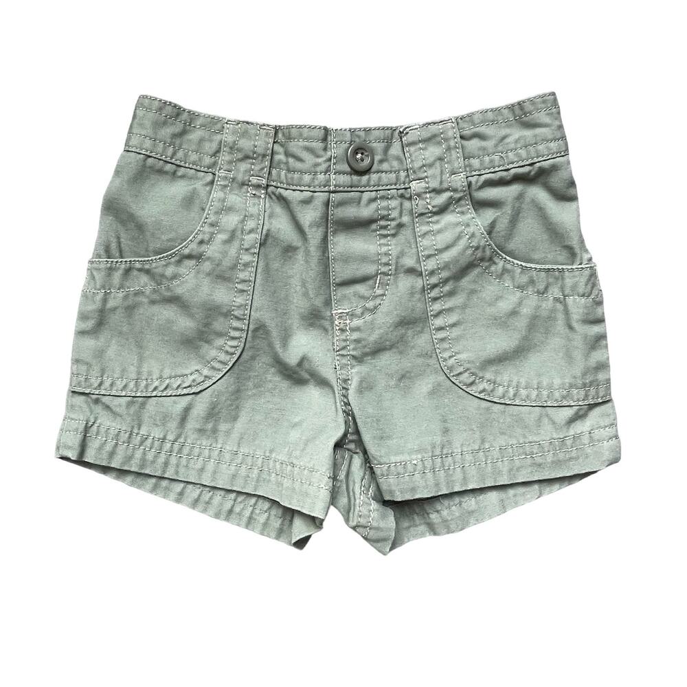 Baby Girls 18 Months Circo Army Olive Green Cargo Shorts Pockets Elastic Waist